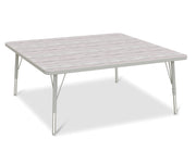 Berries® Square Activity Table - 48" X 48", E-height - Driftwood Gray/Gray/Gray