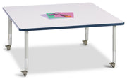 Berries® Square Activity Table - 48" X 48", Mobile - Freckled Gray/Navy/Gray