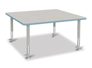 Berries® Square Activity Table - 48" X 48", Mobile - Freckled Gray/Coastal Blue/Gray