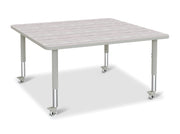 Berries® Square Activity Table - 48" X 48", Mobile - Driftwood Gray/Gray/Gray