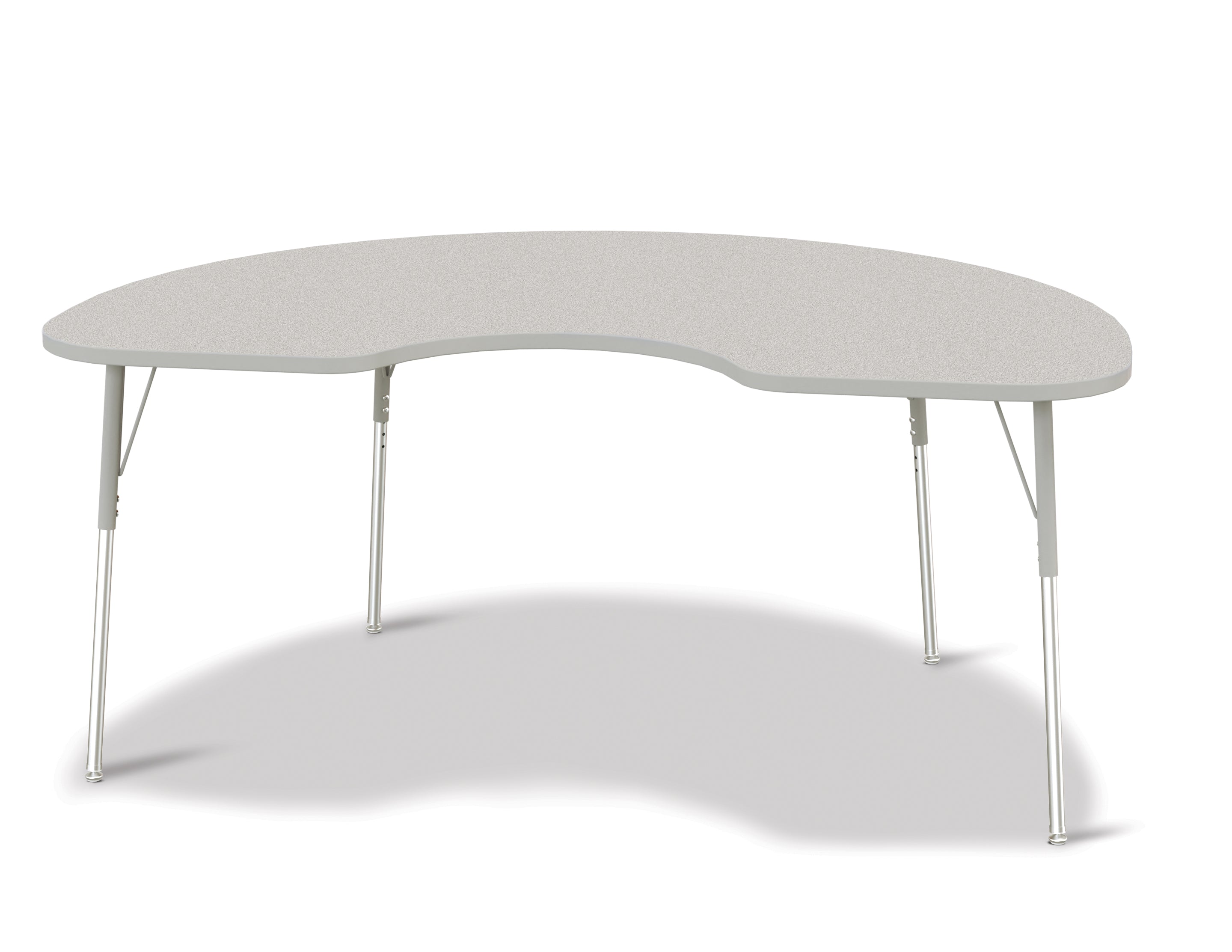 Berries® Kidney Activity Table - 48" X 72", A-height - Freckled Gray/Gray/Gray
