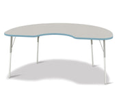 Berries® Kidney Activity Table - 48" X 72", A-height - Freckled Gray/Coastal Blue/Gray
