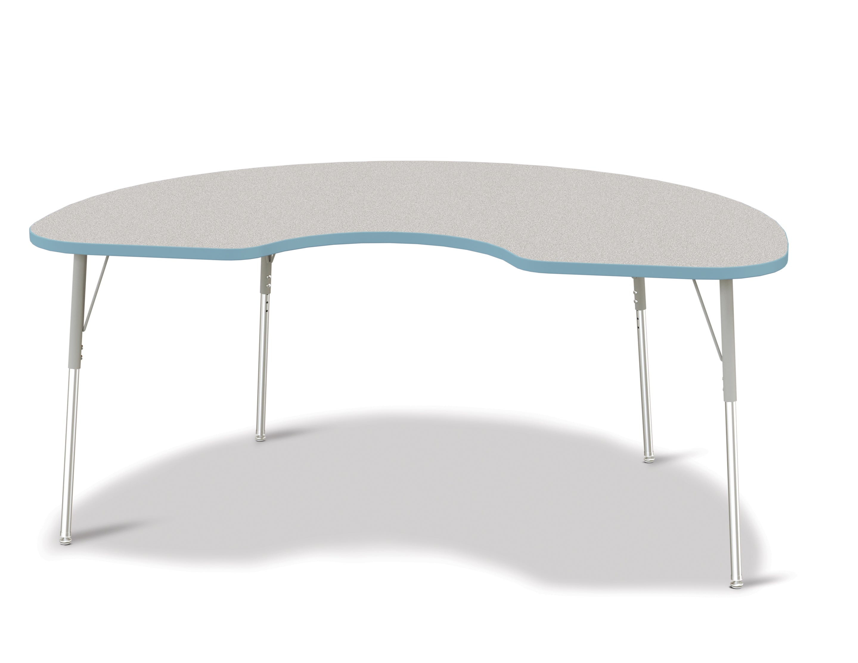 Berries® Kidney Activity Table - 48" X 72", A-height - Freckled Gray/Coastal Blue/Gray