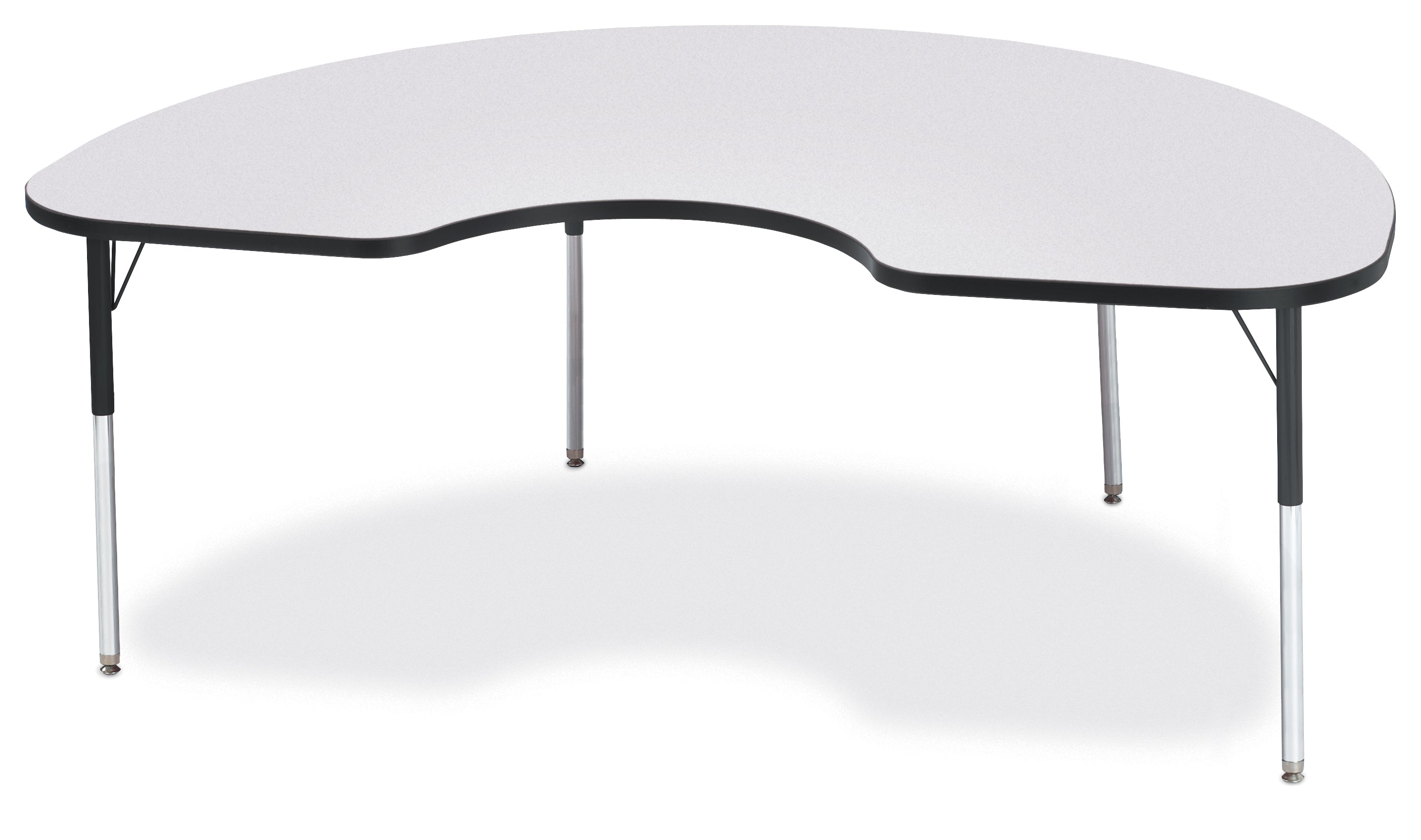 Berries® Kidney Activity Table - 48" X 72", A-height - Freckled Gray/Black/Black