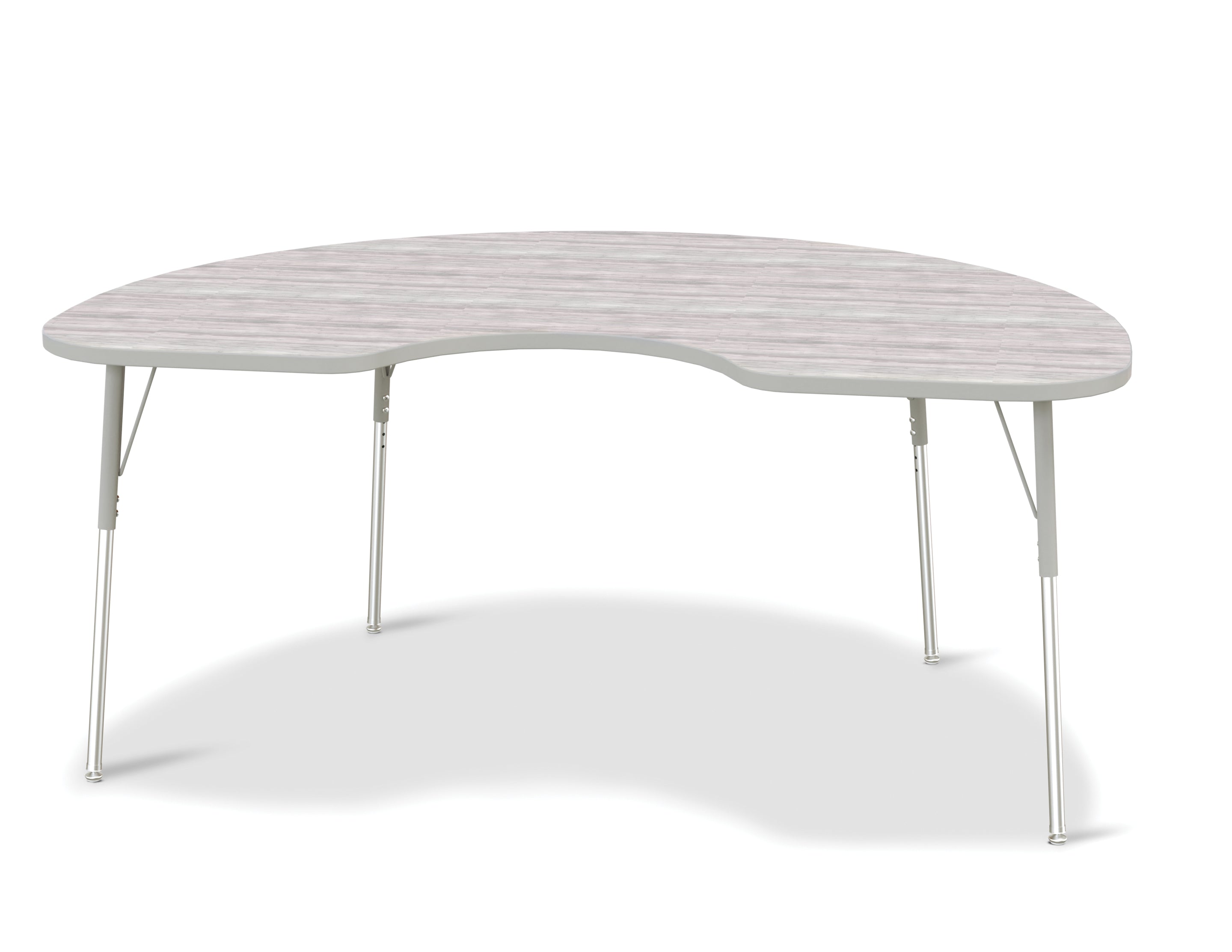 Berries® Kidney Activity Table - 48" X 72", A-height - Driftwood Gray/Gray/Gray