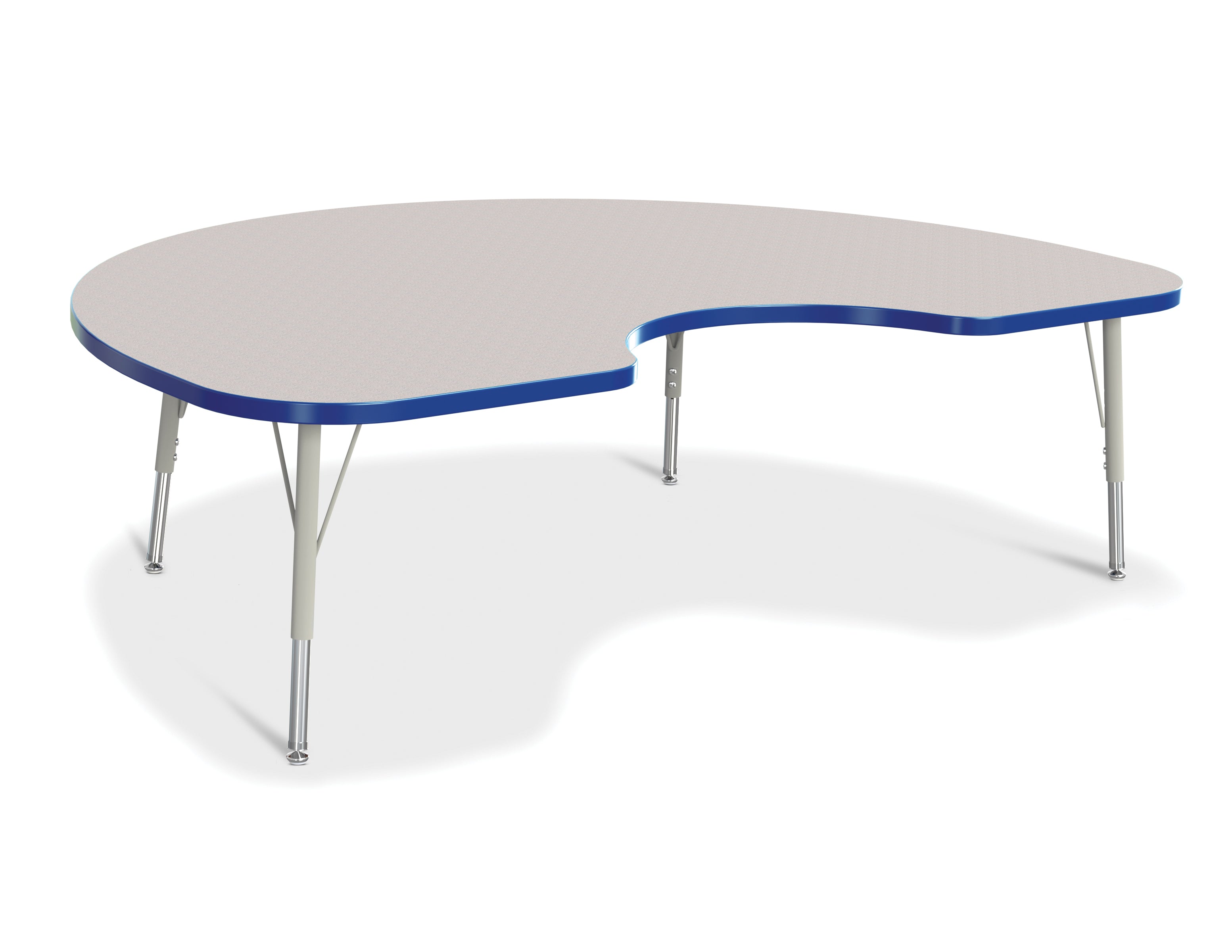 Berries® Kidney Activity Table - 48" X 72", E-height - Freckled Gray/Blue/Gray