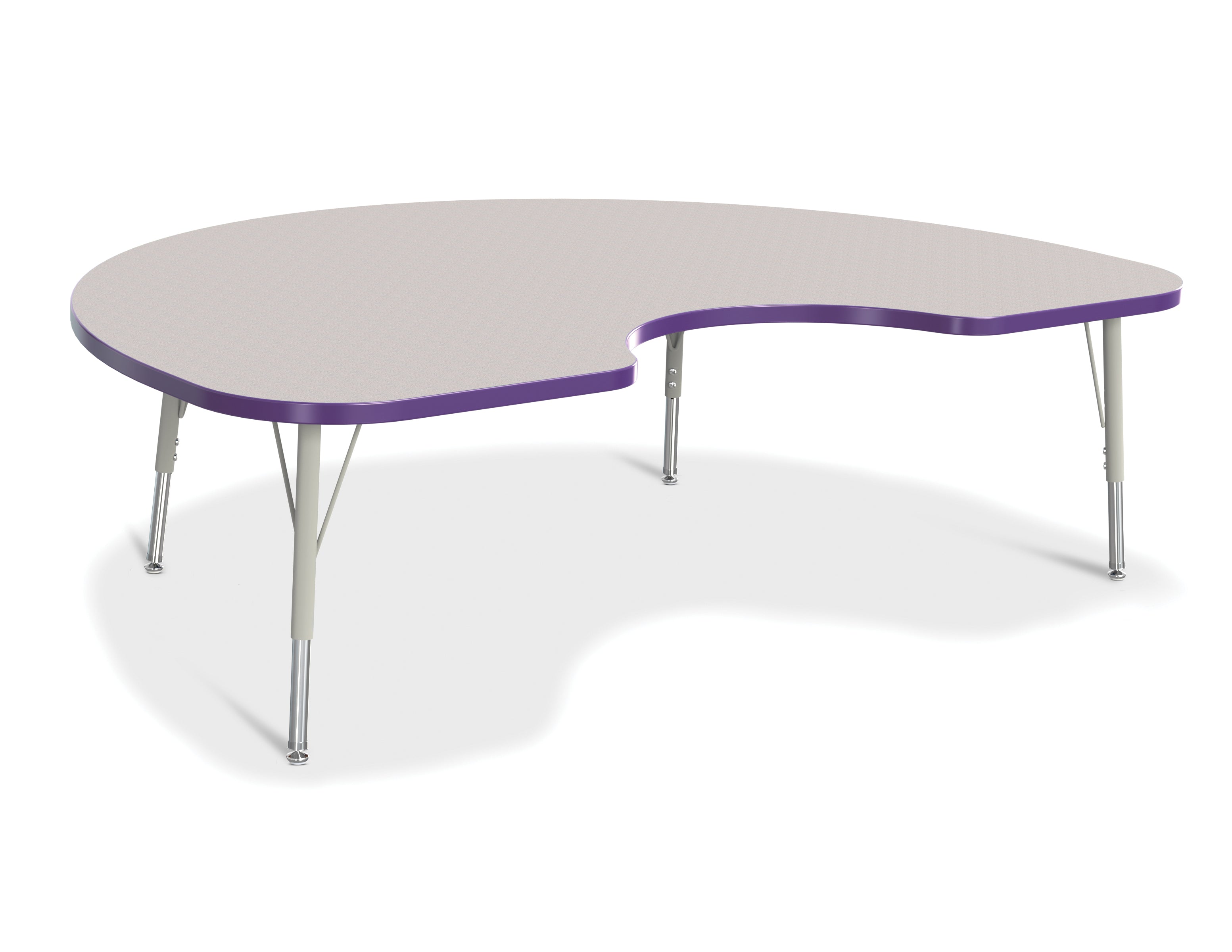 Berries® Kidney Activity Table - 48" X 72", E-height - Freckled Gray/Purple/Gray