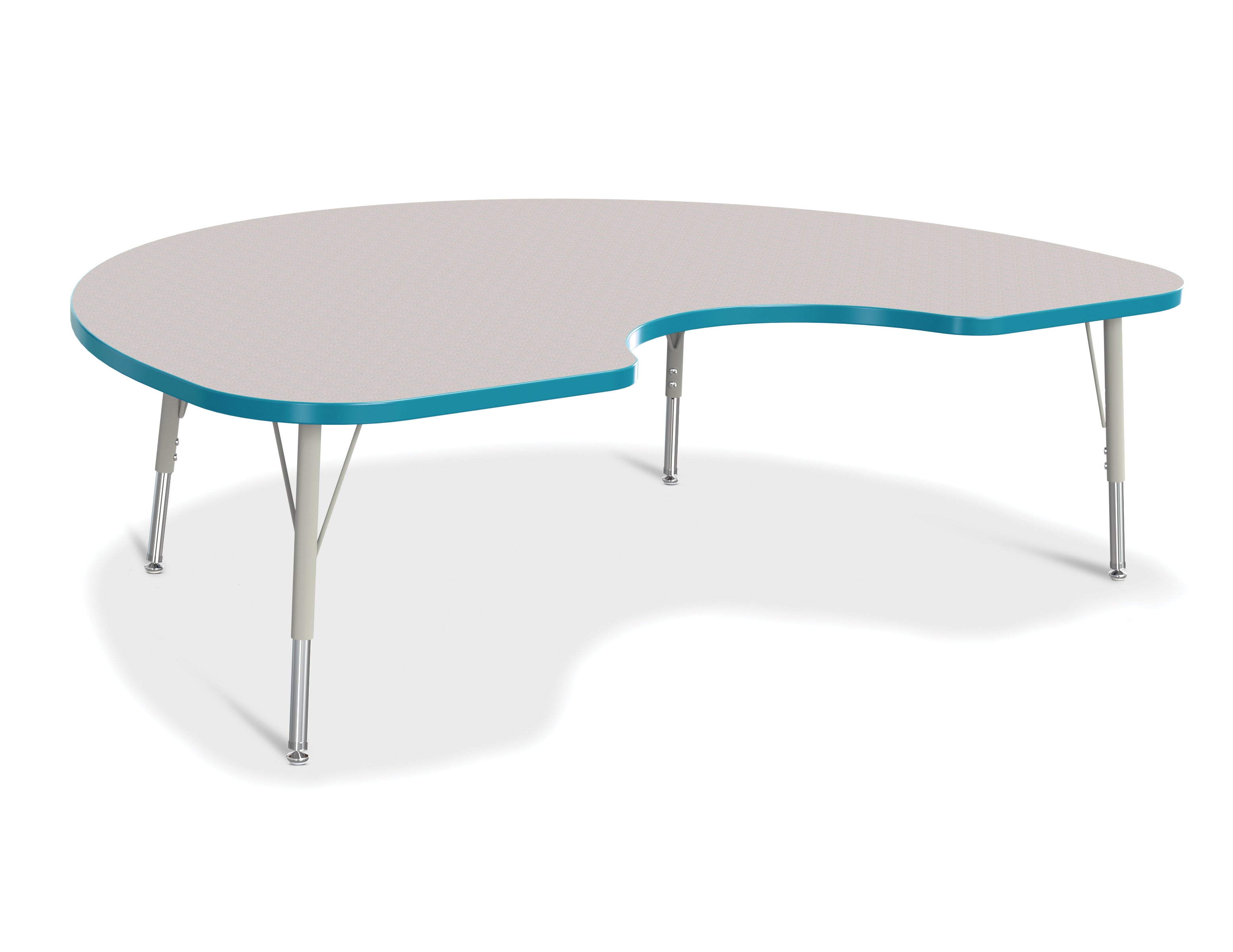 Berries® Kidney Activity Table - 48" X 72", E-height - Freckled Gray/Teal/Gray