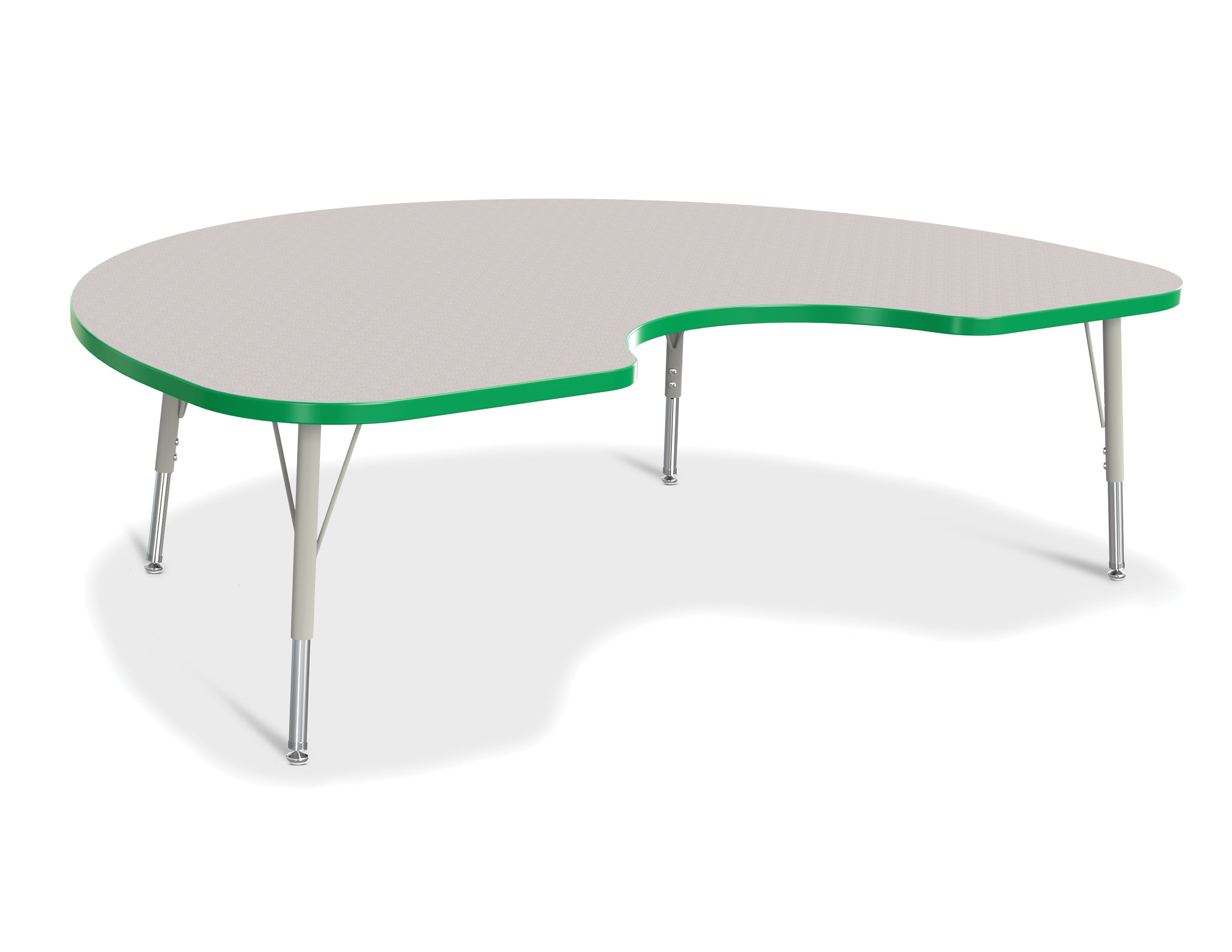Berries® Kidney Activity Table - 48" X 72", E-height - Freckled Gray/Green/Gray