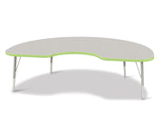 Berries® Kidney Activity Table - 48" X 72", E-height - Freckled Gray/Key Lime/Gray