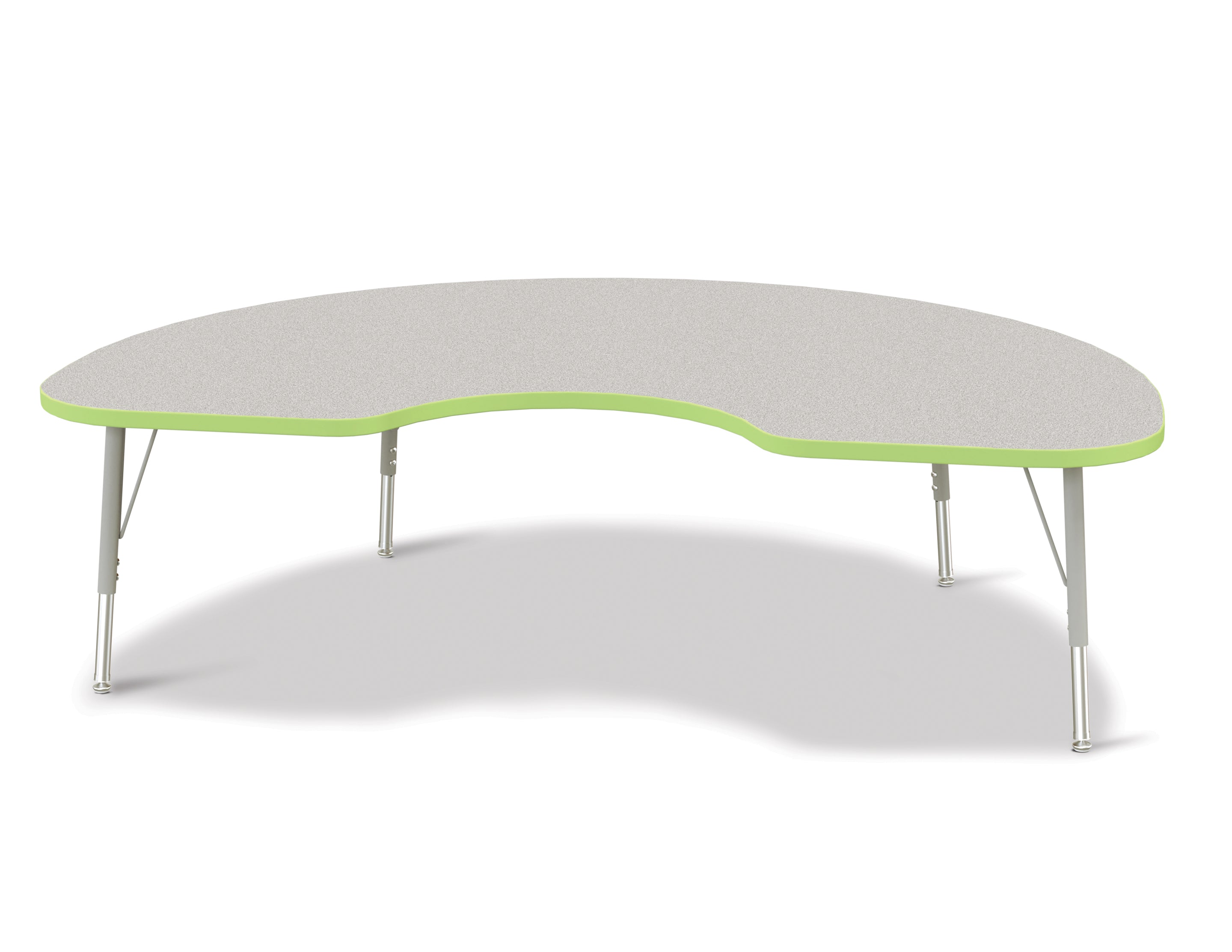 Berries® Kidney Activity Table - 48" X 72", E-height - Freckled Gray/Key Lime/Gray