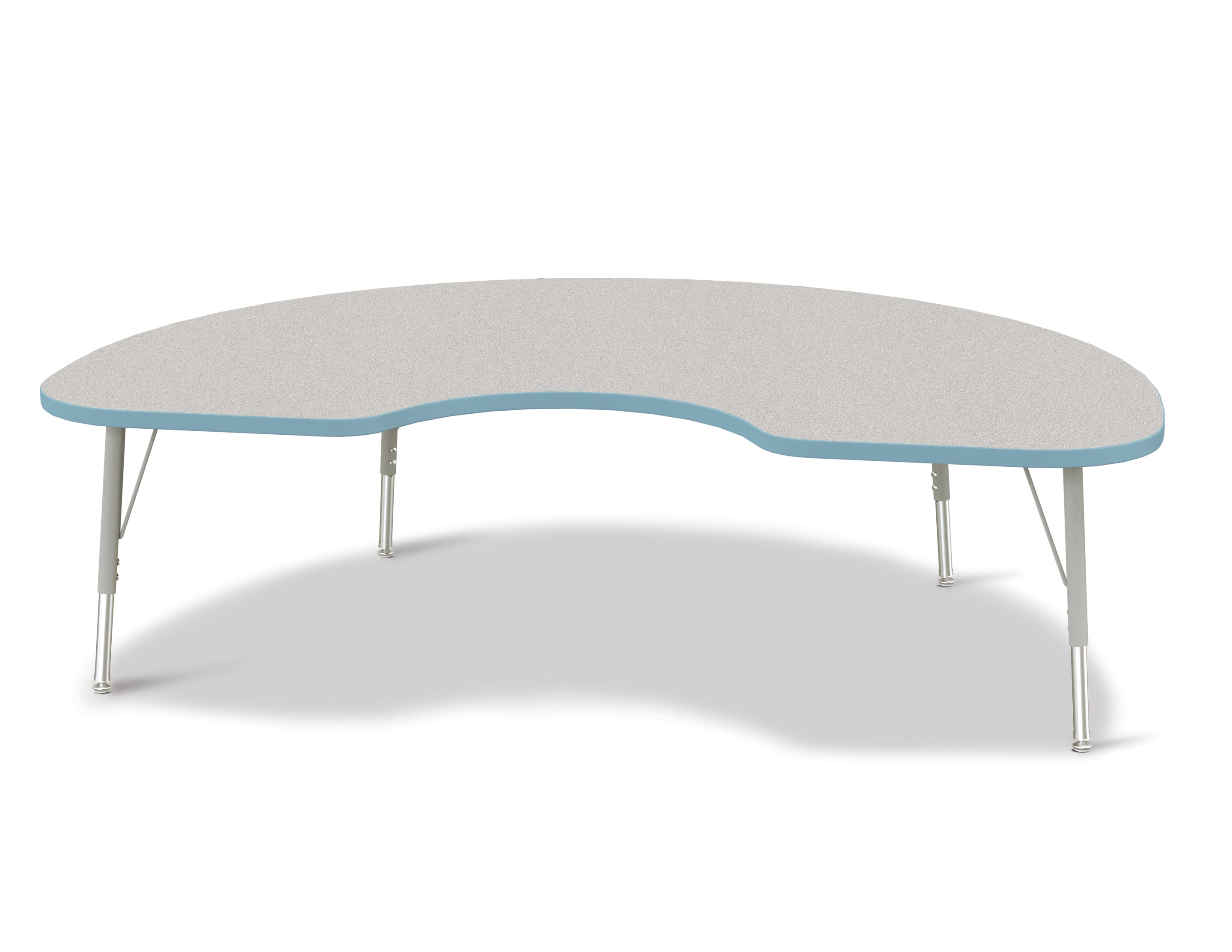 Berries® Kidney Activity Table - 48" X 72", E-height - Freckled Gray/Coastal Blue/Gray