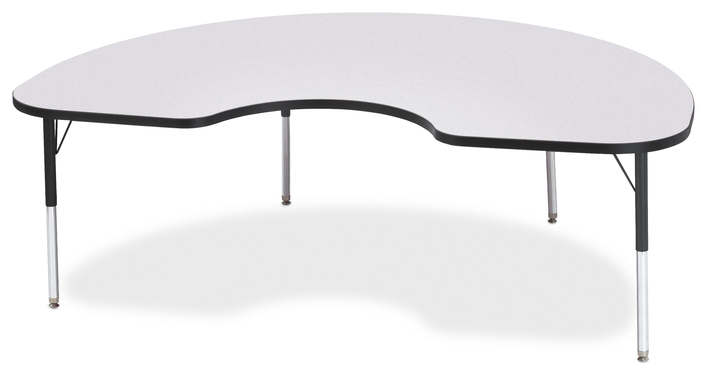 Berries® Kidney Activity Table - 48" X 72", E-height - Freckled Gray/Black/Black