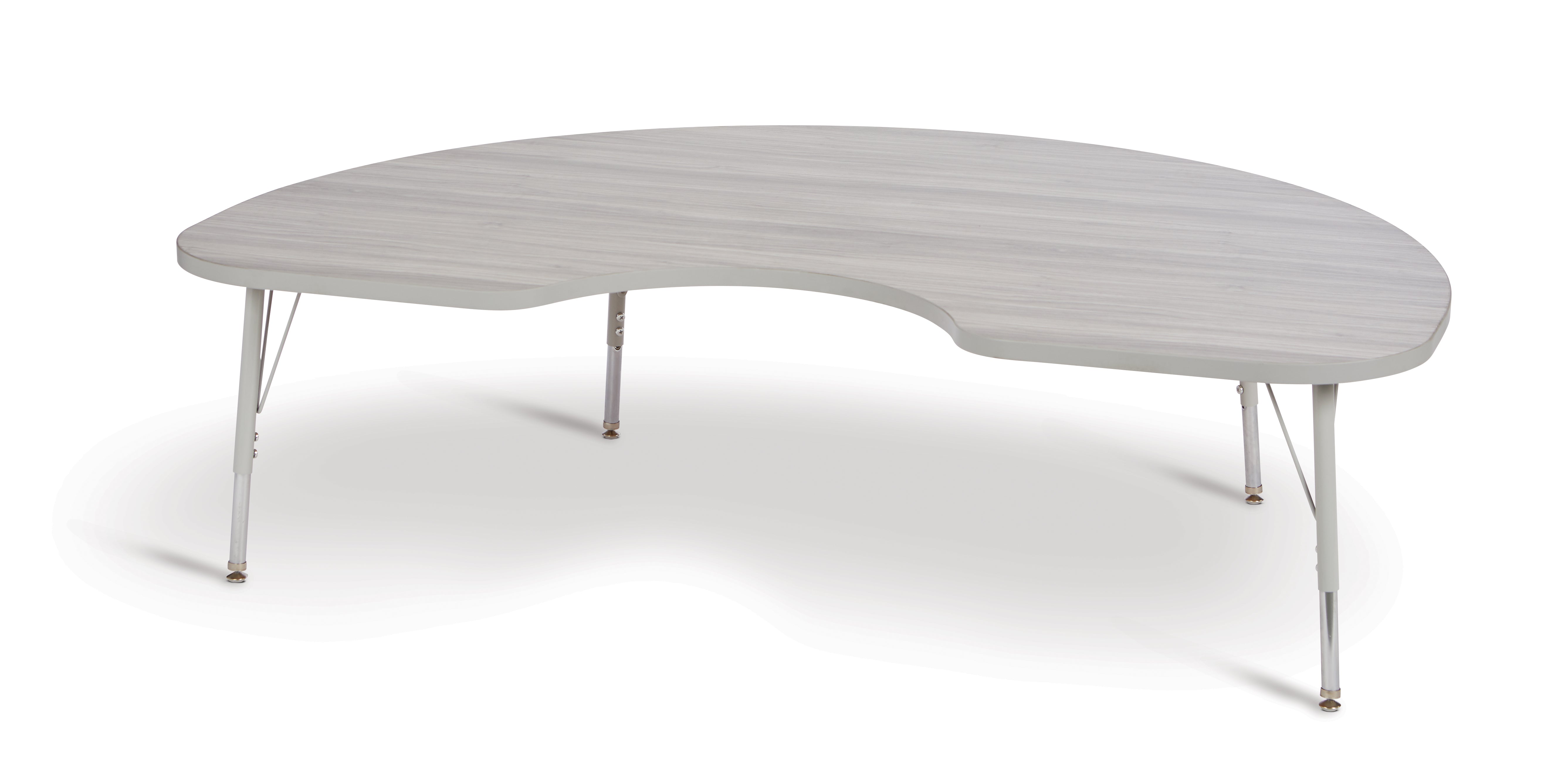 Berries® Kidney Activity Table - 48" X 72", E-height - Driftwood Gray/Gray/Gray