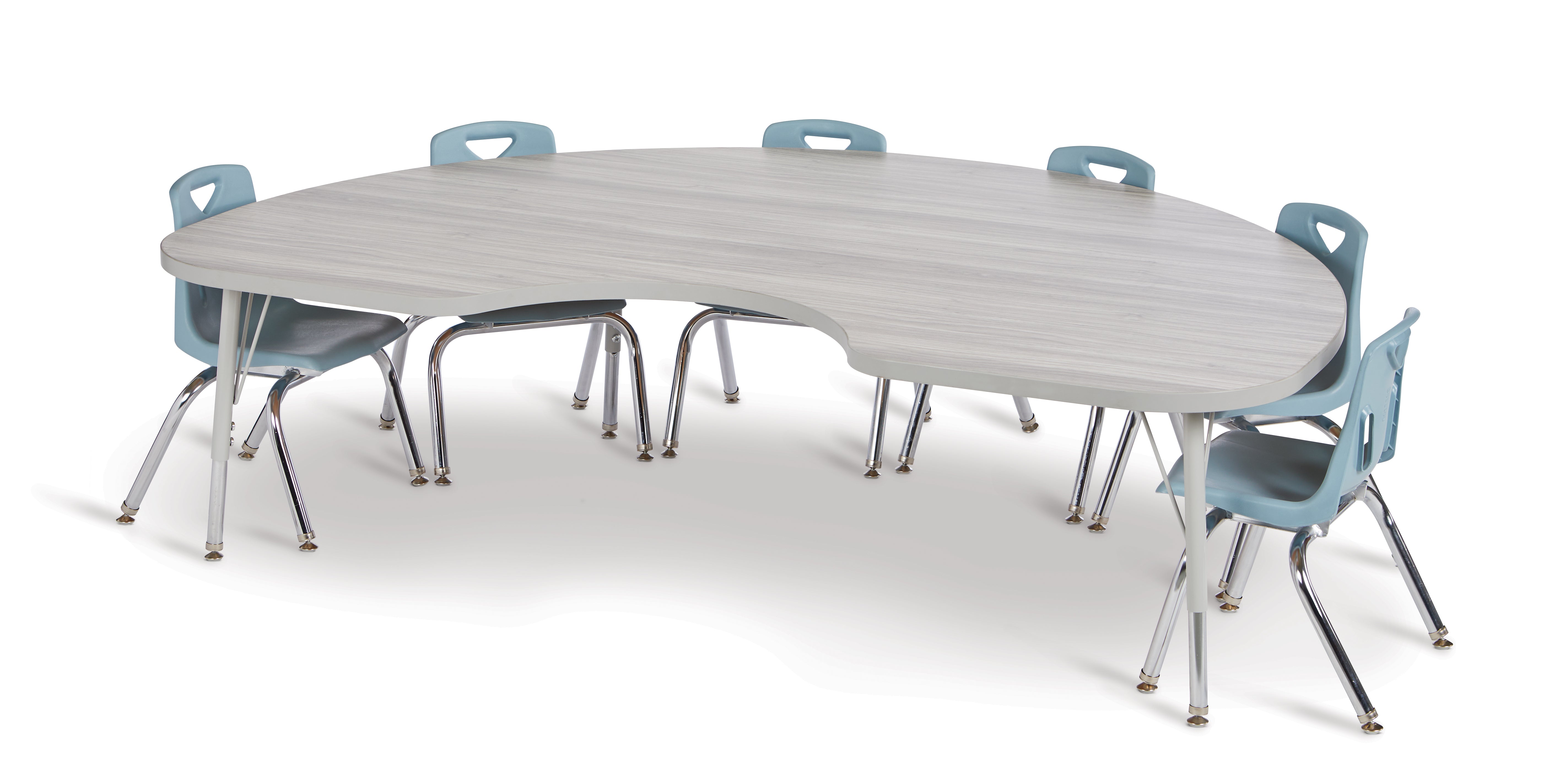 Berries® Kidney Activity Table - 48" X 72", A-height - Driftwood Gray/Gray/Gray
