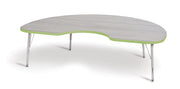 Berries® Kidney Activity Table - 48" X 72", E-height - Driftwood Gray/Key Lime/Gray