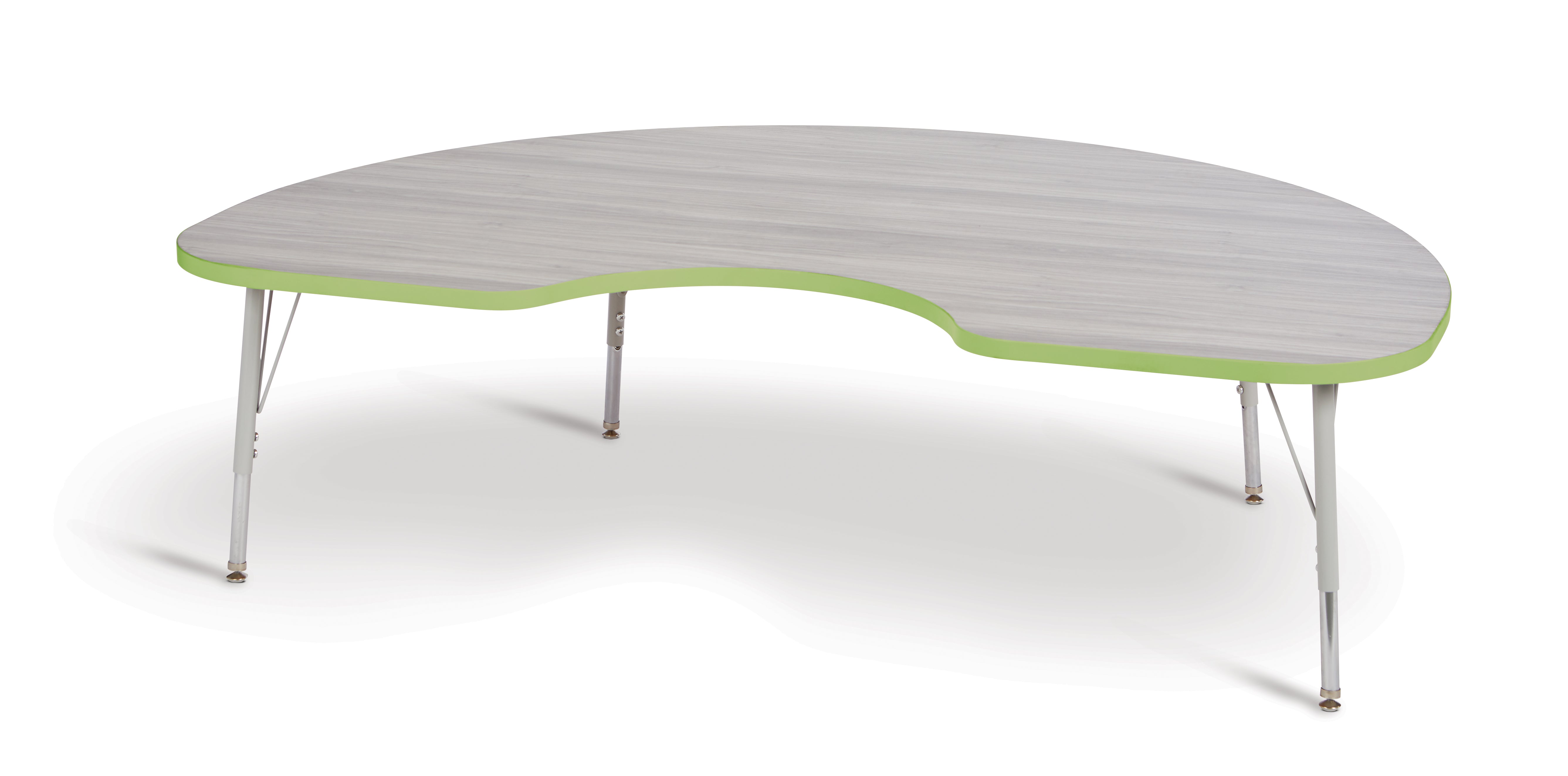 Berries® Kidney Activity Table - 48" X 72", E-height - Driftwood Gray/Key Lime/Gray