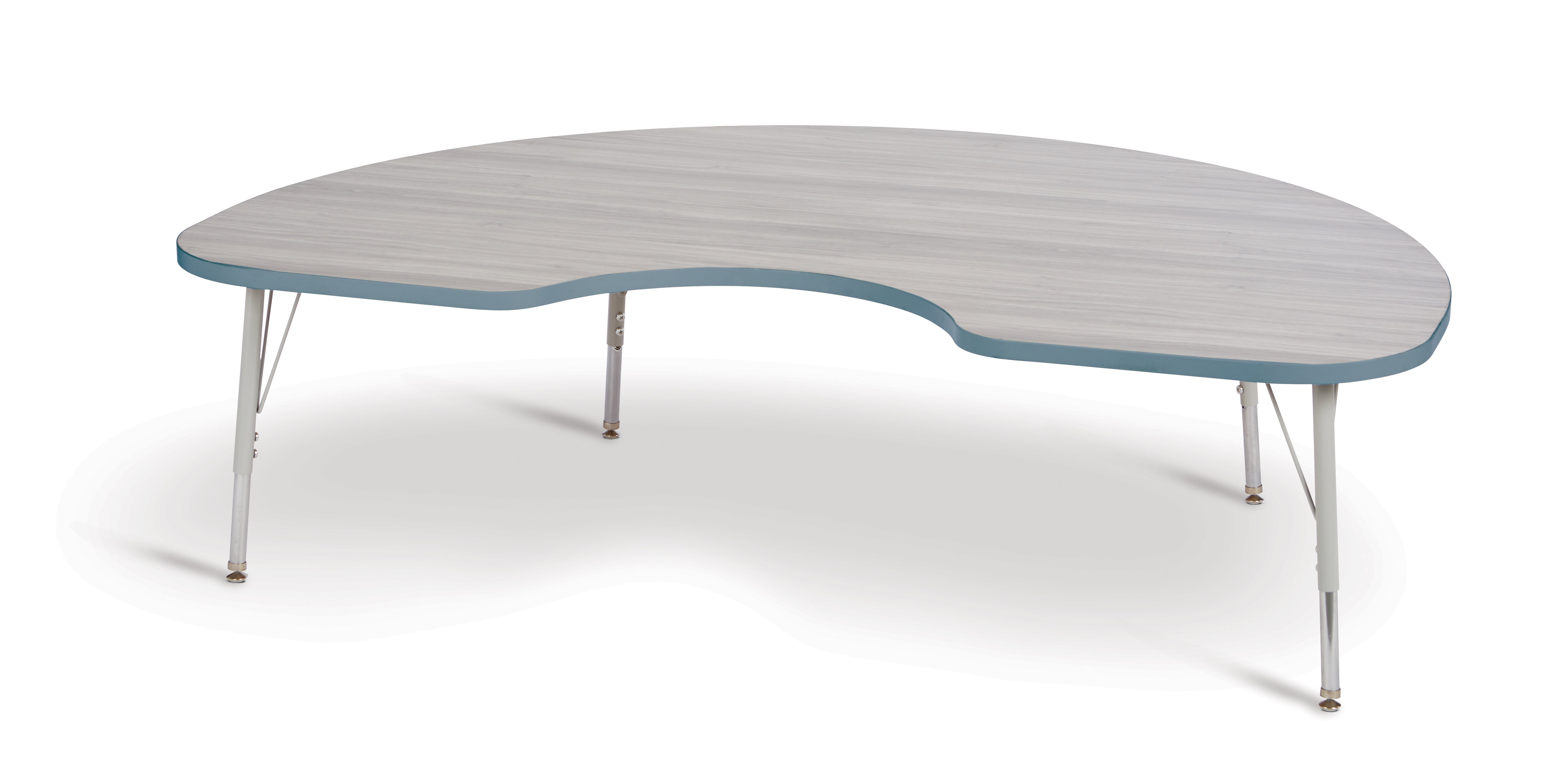 Berries® Kidney Activity Table - 48" X 72", E-height - Driftwood Gray/Coastal Blue/Gray