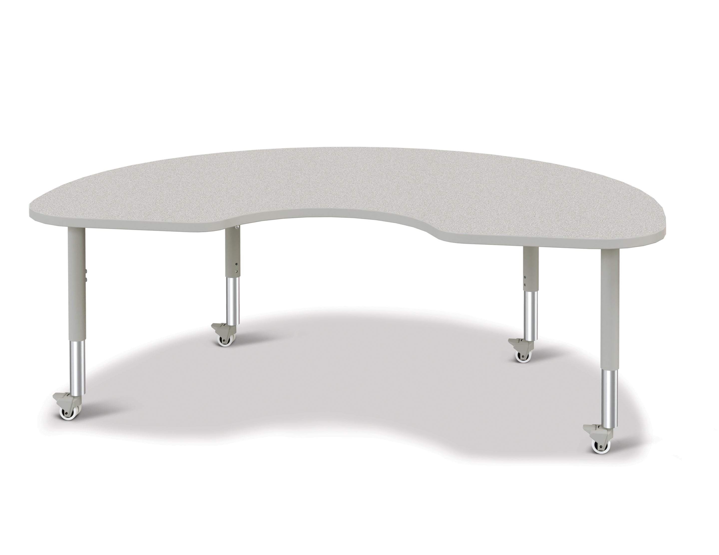 Berries® Kidney Activity Table - 48" X 72", Mobile - Freckled Gray/Gray/Gray