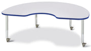 Berries® Kidney Activity Table - 48" X 72", Mobile - Freckled Gray/Blue/Gray