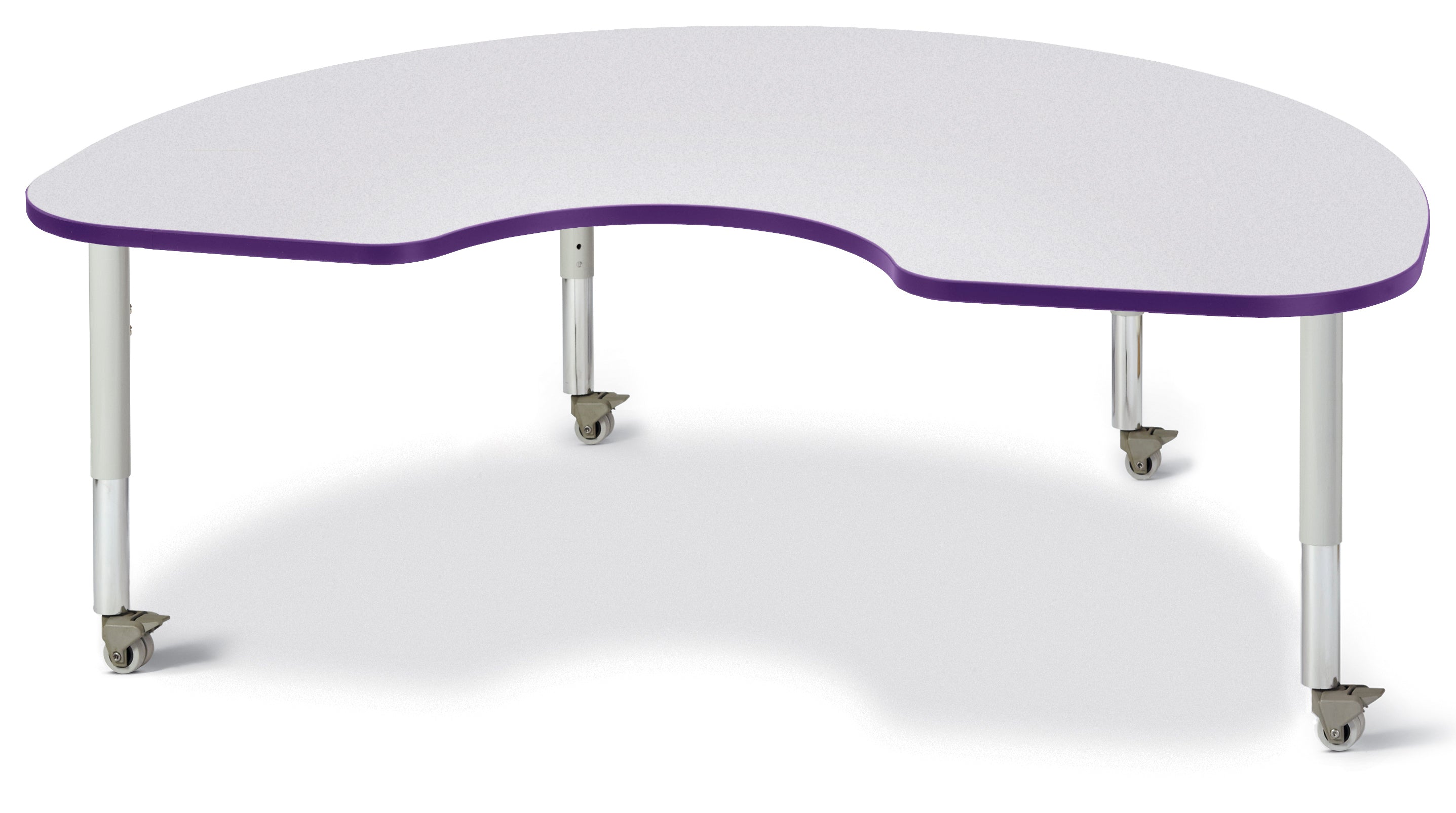 Berries® Kidney Activity Table - 48" X 72", Mobile - Freckled Gray/Purple/Gray