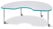 Berries® Kidney Activity Table - 48" X 72", Mobile - Freckled Gray/Teal/Gray