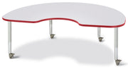 Berries® Kidney Activity Table - 48" X 72", Mobile - Freckled Gray/Red/Gray