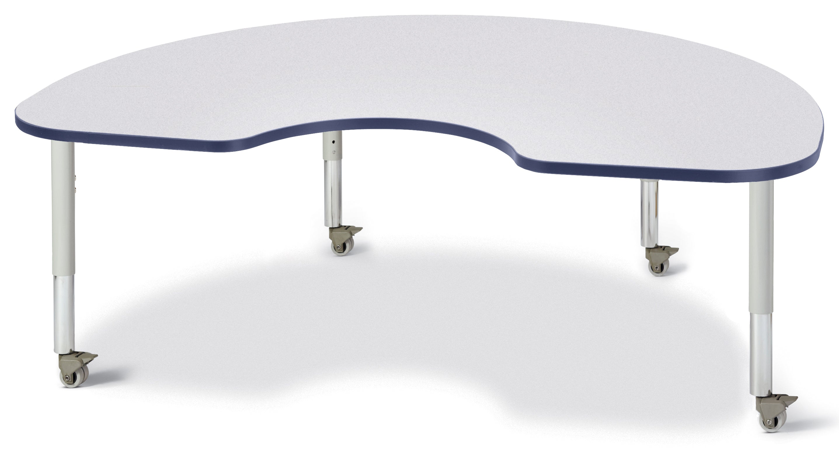 Berries® Kidney Activity Table - 48" X 72", Mobile - Freckled Gray/Navy/Gray