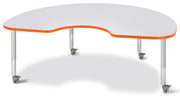 Berries® Kidney Activity Table - 48" X 72", Mobile - Freckled Gray/Orange/Gray