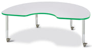 Berries® Kidney Activity Table - 48" X 72", Mobile - Freckled Gray/Green/Gray