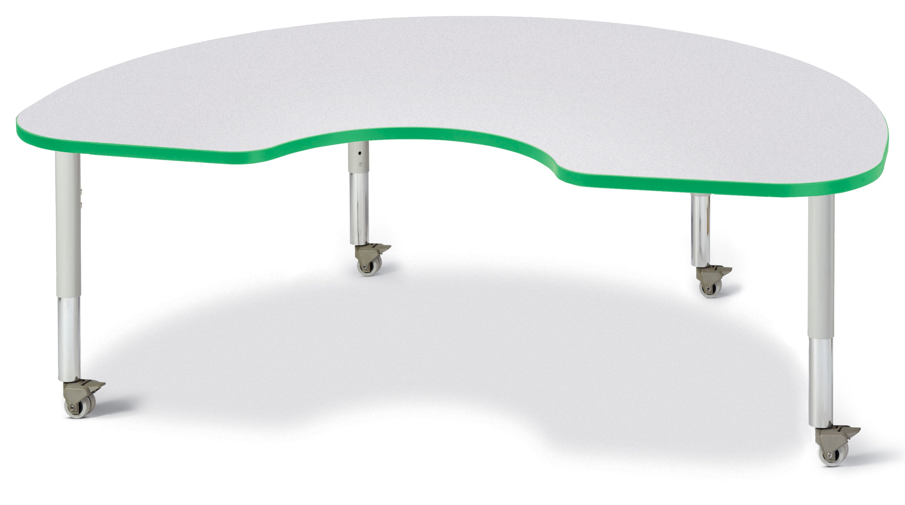 Berries® Kidney Activity Table - 48" X 72", Mobile - Freckled Gray/Green/Gray