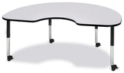 Berries® Kidney Activity Table - 48" X 72", Mobile - Freckled Gray/Black/Black