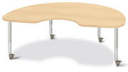 Berries® Kidney Activity Table - 48" X 72", Mobile - Maple/Maple/Gray
