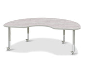 Berries® Kidney Activity Table - 48" X 72", Mobile - Driftwood Gray/Gray/Gray
