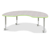 Berries® Kidney Activity Table - 48" X 72", Mobile - Driftwood Gray/Key Lime/Gray