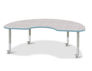 Berries® Kidney Activity Table - 48" X 72", Mobile - Driftwood Gray/Coastal Blue/Gray