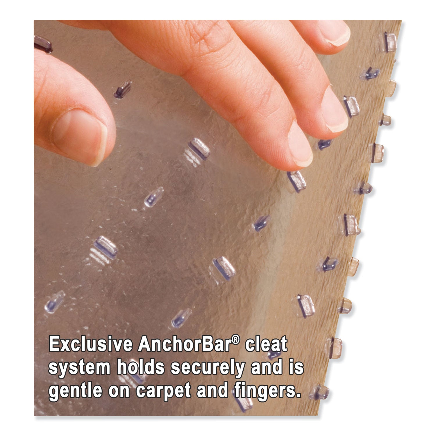 ES ROBBINS EverLife Chair Mat with Lip - Pile Carpet - 53" Length x 45" Width x 0.100" Thickness - Lip Size 12" Length x 25" Width - Vinyl - Clear - 1 Each