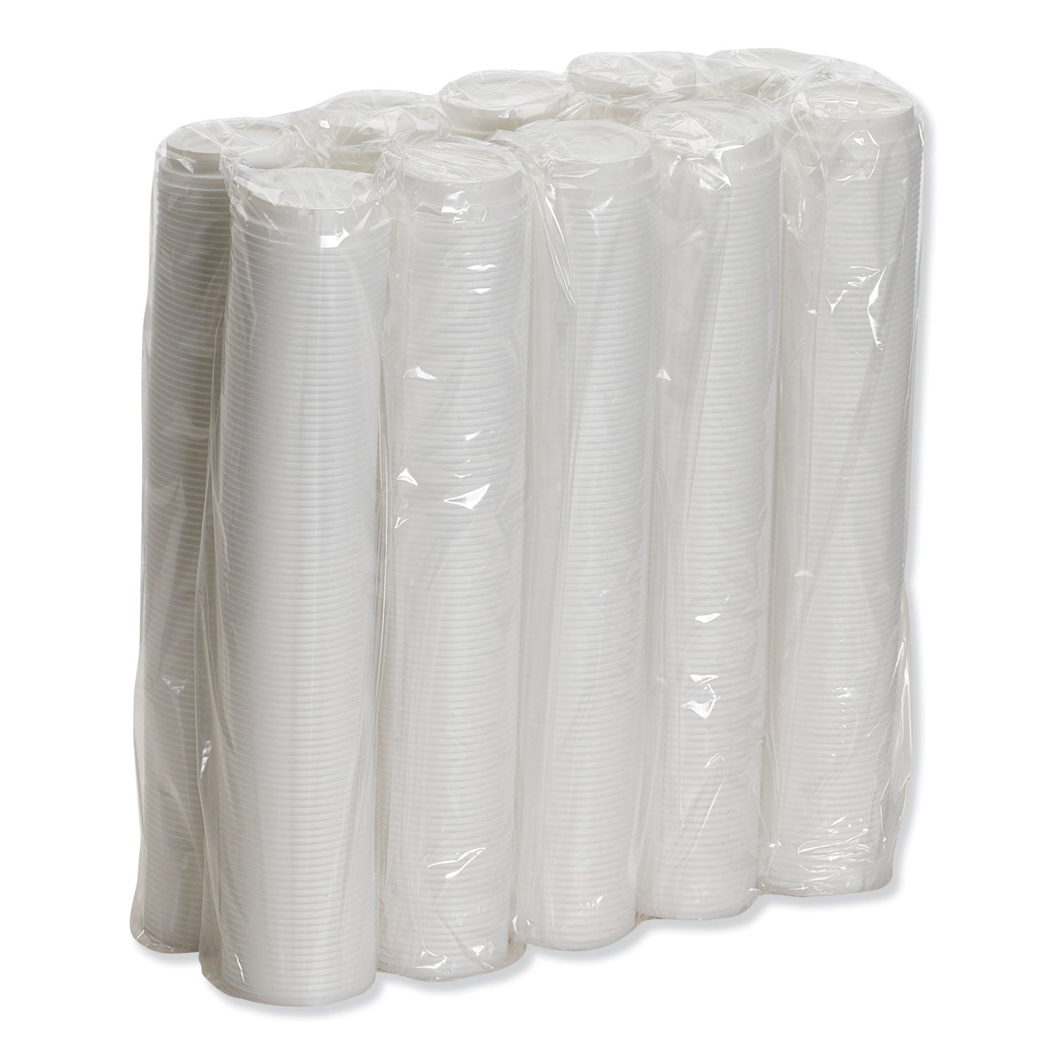 Dome Hot Drink Lids, Fits 8 oz Hot Cups, Plastic, White, 100/Sleeve, 10 Sleeves/Carton