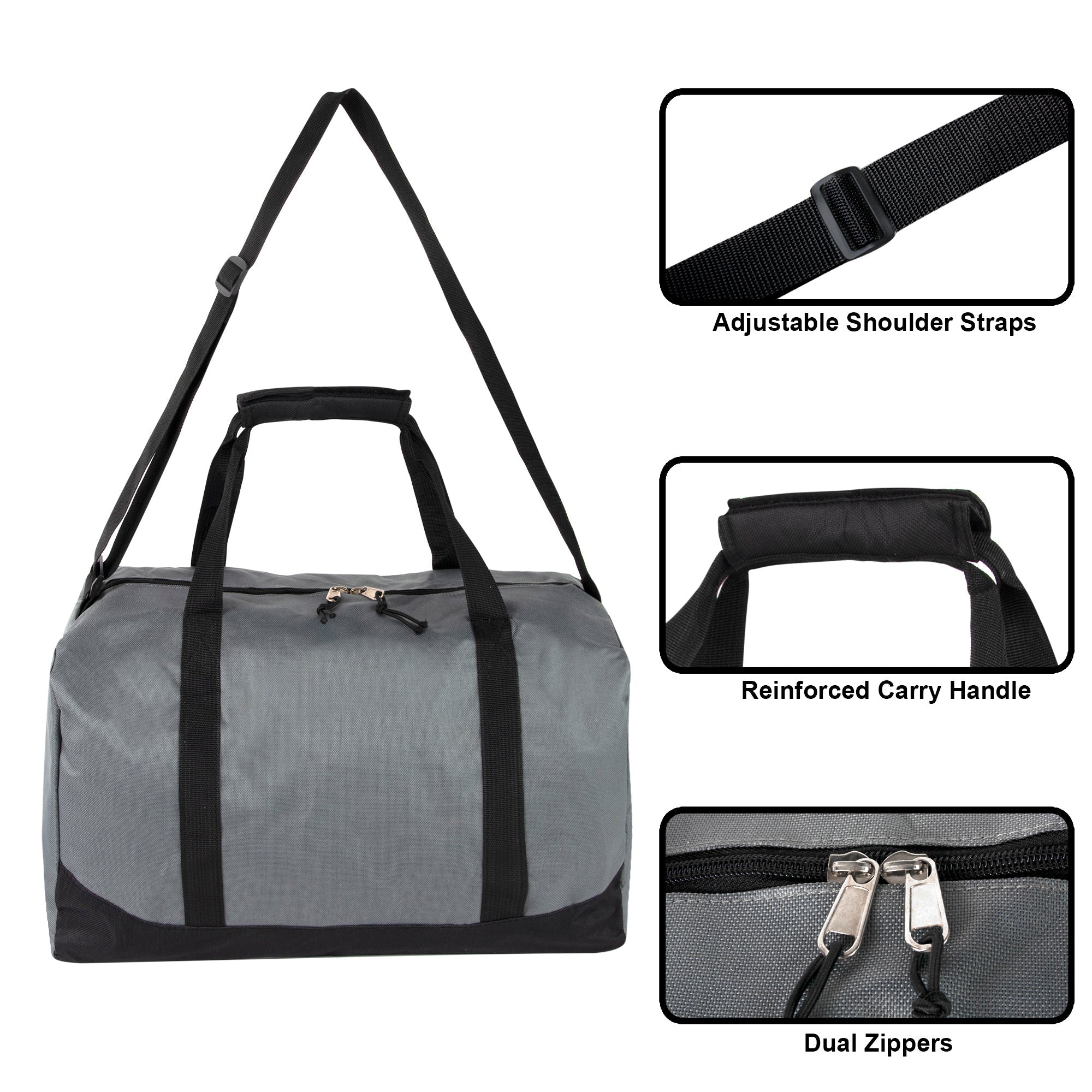 17 Inch Duffel Bag - Grey - 24 in the Pack