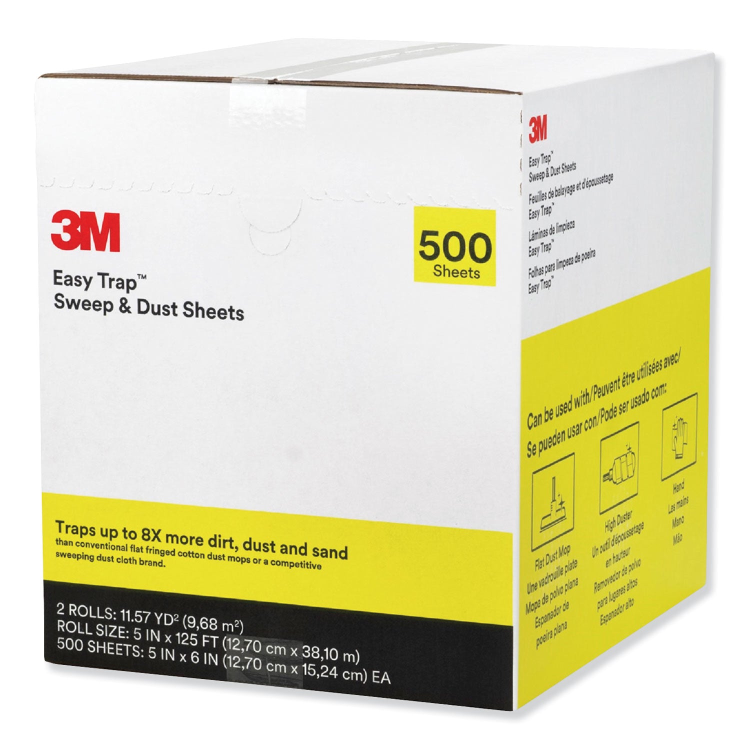 3M Easy Trap Duster, 5" x 6", White, 125 ft Roll, 2 Rolls per Carton