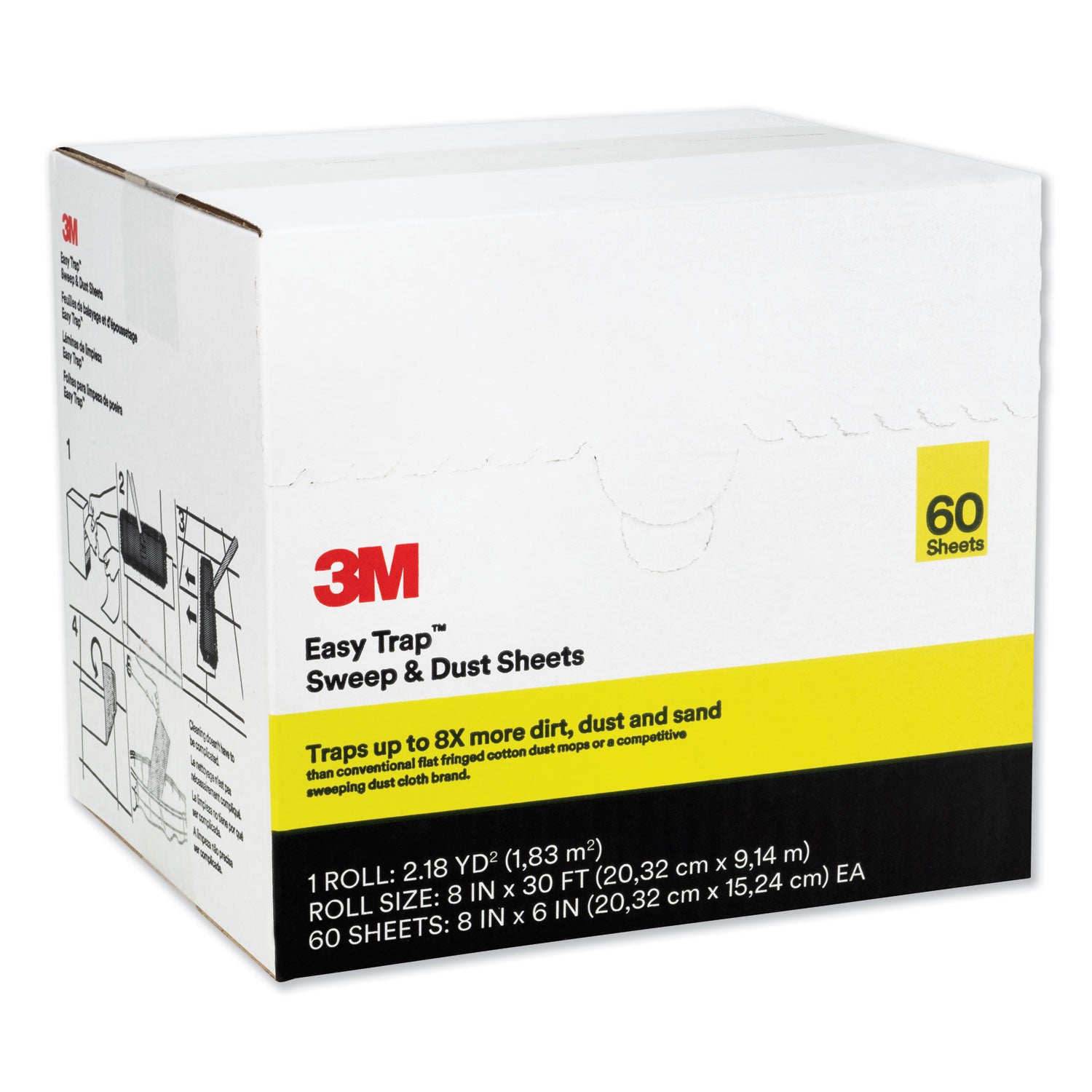 3M Easy Trap Duster System - 6" Width - Fiber - White - 1 Box