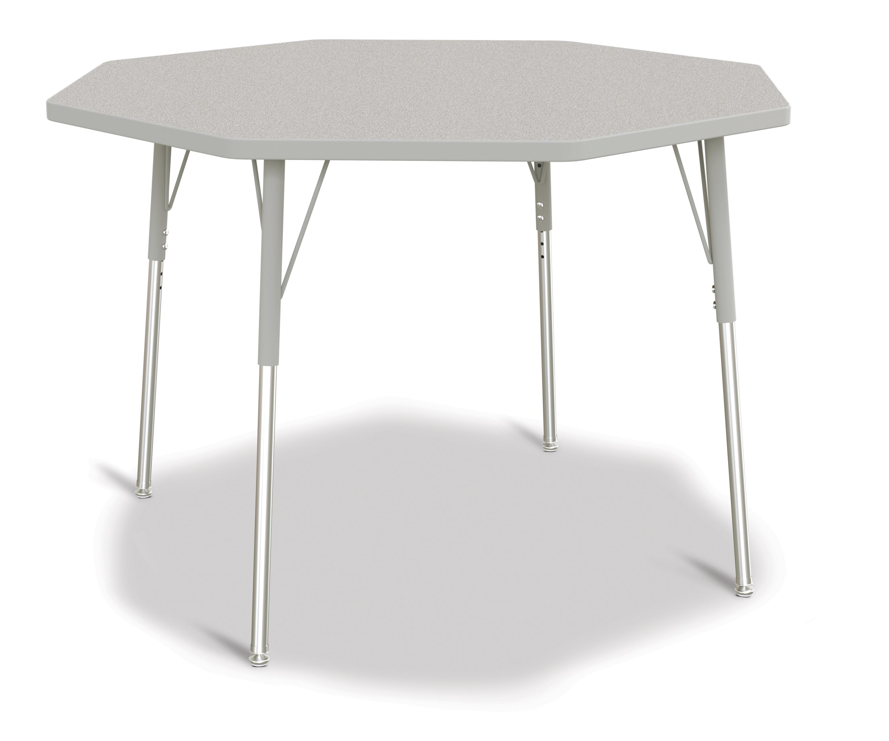 Berries® Octagon Activity Table - 48" X 48", A-height - Freckled Gray/Gray/Gray