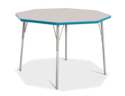 Berries® Octagon Activity Table - 48" X 48", A-height - Freckled Gray/Teal/Gray