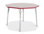 Berries® Octagon Activity Table - 48" X 48", A-height - Freckled Gray/Red/Gray