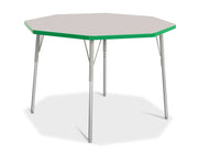Berries® Octagon Activity Table - 48" X 48", A-height - Freckled Gray/Green/Gray