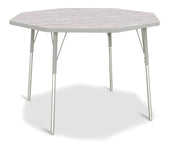 Berries® Octagon Activity Table - 48" X 48", A-height - Driftwood Gray/Gray/Gray