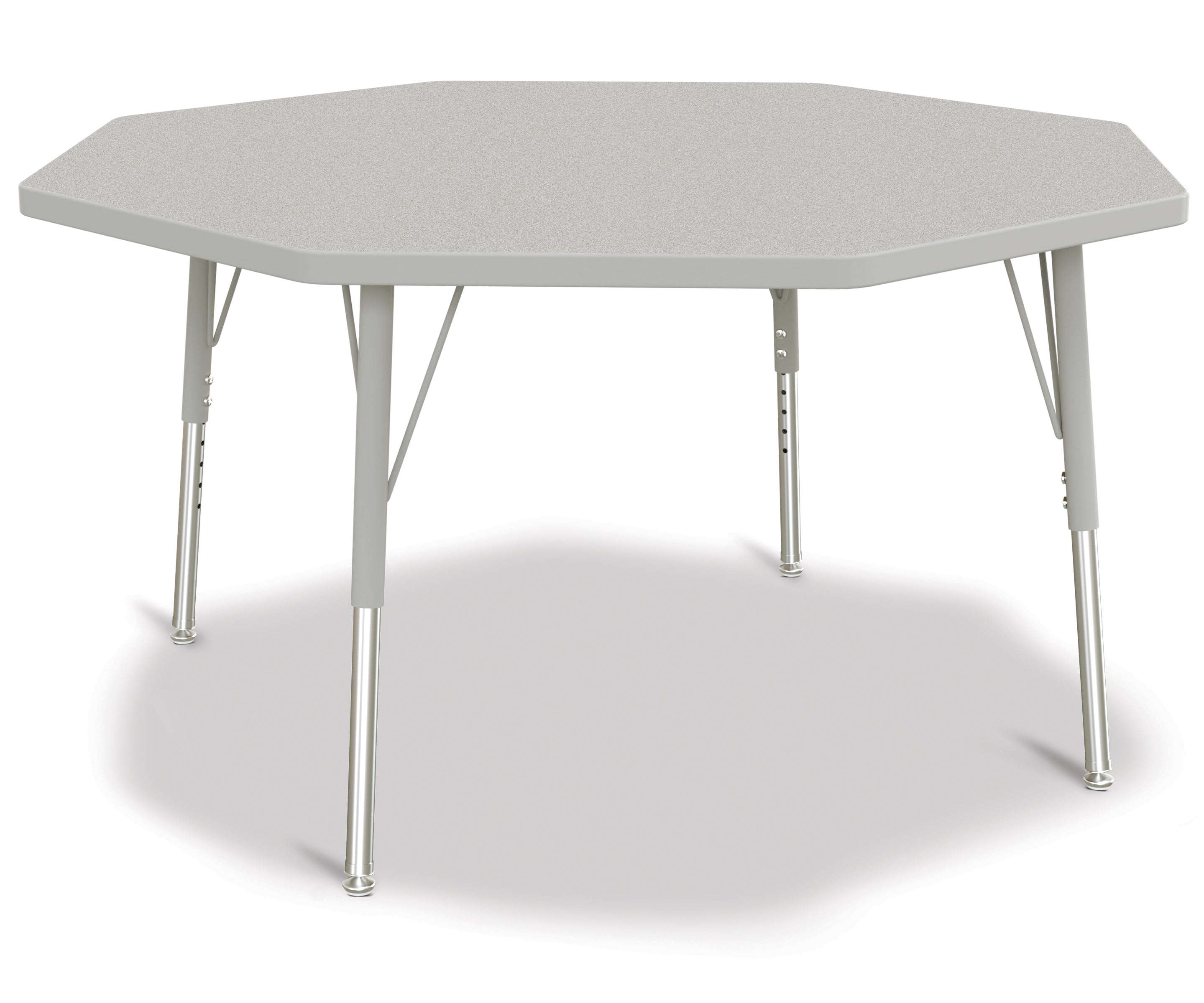 Berries® Octagon Activity Table - 48" X 48", E-height - Freckled Gray/Gray/Gray
