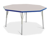 Berries® Octagon Activity Table - 48" X 48", E-height - Freckled Gray/Blue/Gray