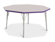 Berries® Octagon Activity Table - 48" X 48", E-height - Freckled Gray/Purple/Gray