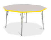 Berries® Octagon Activity Table - 48" X 48", E-height - Freckled Gray/Yellow/Gray